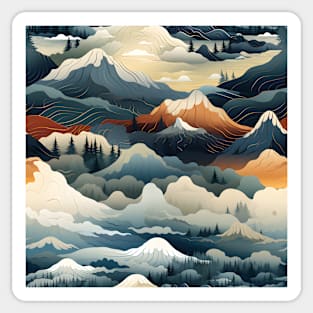 Fantasy Landscapes Mountains Pattern 6 Sticker